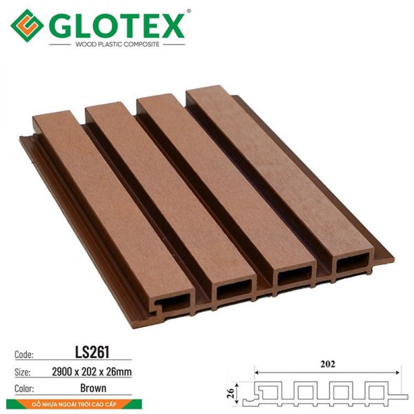 lam sóng ngoài trời màu brown glotex-ls261