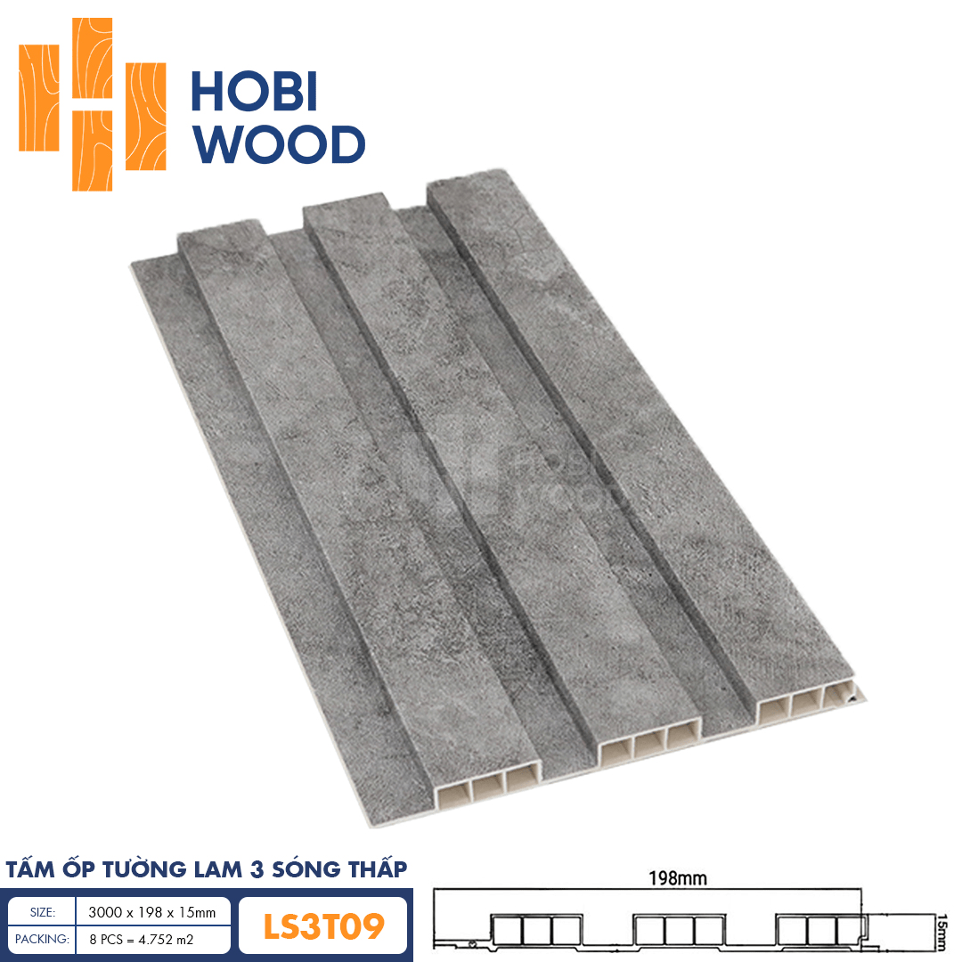 Tấm ốp lam sóng vân đá tại Hobi Wood