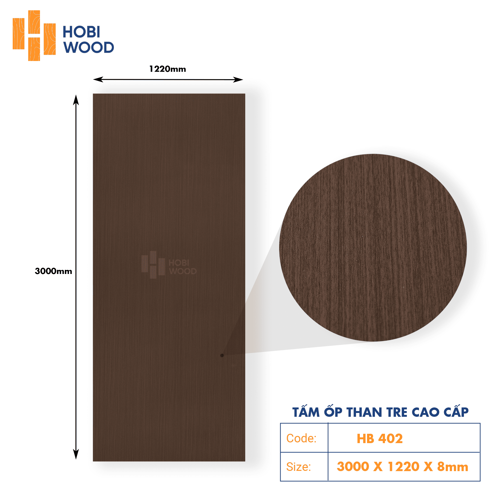 Kích thước tấm ốp than tre