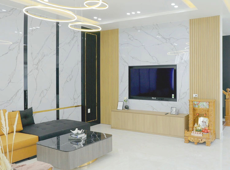 Thi công tấm nhựa ốp tường trong nhà