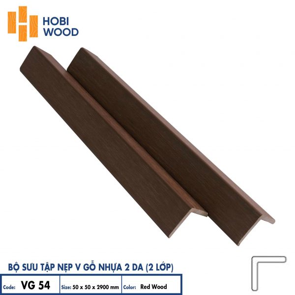 nẹp v gỗ nhựa 2 da - vg54