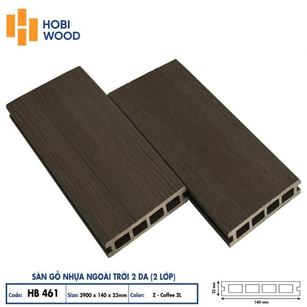 sàn gỗ nhựa ngoài trời 2DA - HB 461