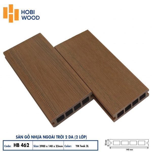 sàn gỗ nhựa ngoài trời 2DA - HB 462