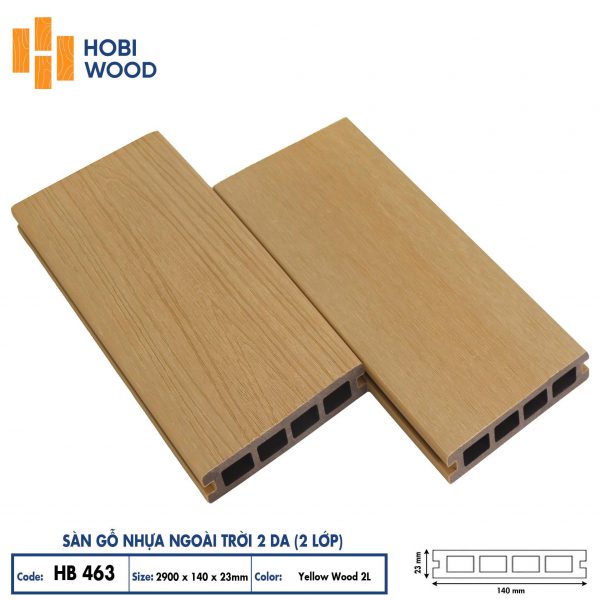 sàn gỗ nhựa ngoài trời 2DA - HB 463