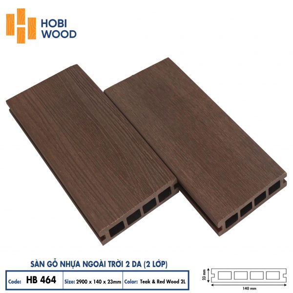 sàn gỗ nhựa ngoài trời 2DA - HB 464