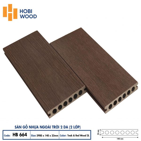 sàn gỗ nhựa ngoài trời 2DA - HB 664